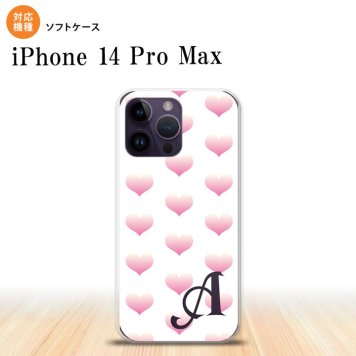 iPhone14 ProMax iPhone14 Pro Max スマホケース 背面ケースソフトケース ハート A 白 ピンク +アルファベット 2022年 9月発売 nk-i14pm-tp118i