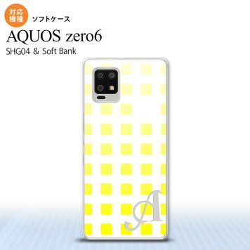 SHG04 SHG04 ZERO6 AQUOS zero6 スマホケース ソフトケース スクエア ドット 黄 +アルファベット メンズ レディース nk-zero6-tp1364i