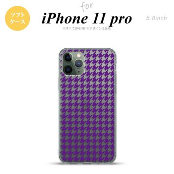 iPhone11Pro iPhone11 Pro スマホケース ソフトケース 千鳥 格子 小 紫 クリア メンズ レディース nk-i11p-tp909