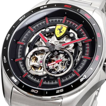 Scuderia Ferrari 腕時計 スクーデリア フェラーリ 時計 ウォッチ スピードレーサー オートマチック Speedracer Automatic メンズ 自動巻き シルバー メタルバンド 0830689 海外モデル [並行輸入品] 誕生日 プレゼント ギフト 入学祝い 社会人 新生活 母の日 父の日