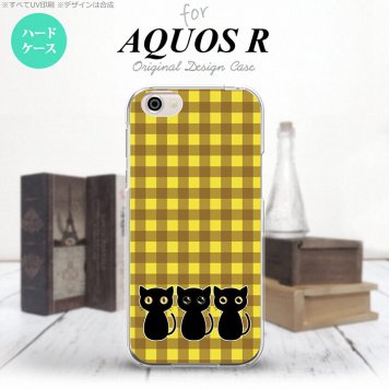 【SH03J】【スマホケース/スマホカバー】【アクオス R】SH03J スマホケース AQUOS R SH-03J カバー アクオス R 猫C 黄×茶 nk-sh03j-1138【メール便送料無料】