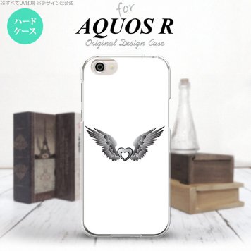 【SH03J】【スマホケース/スマホカバー】【アクオス R】SH03J スマホケース AQUOS R SH-03J カバー アクオス R 翼(ハート) 黒×白 nk-sh03j-470【メール便送料無料】
