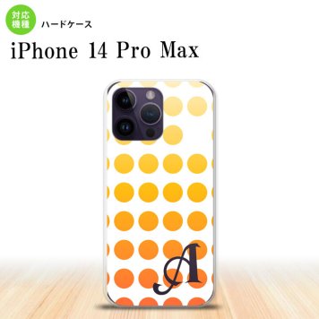 iPhone14 ProMax iPhone14 Pro Max スマホケース 背面ケース ハードケース 水玉 オレンジ +アルファベット 2022年 9月発売 nk-i14pm-1372i