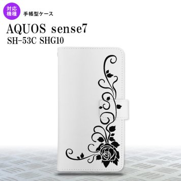 sense7 sense7 手帳型スマホケース カバー バラ クリア 黒 2022年 11月発売 nk-004s-sens7-dr1069
