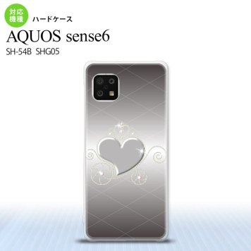 SH-54B SHG05 AQUOS sense6 スマホケース ハードケース ハート E グレー メンズ レディース nk-sens6-318