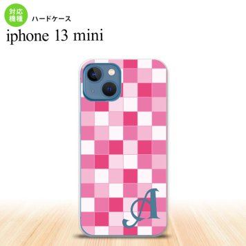 iPhone13mini iPhone13 mini ケース ハードケース スクエア モザイク ピンク +アルファベット  nk-i13m-1018i