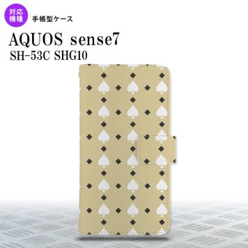 sense7 sense7 手帳型スマホケース カバー トランプ スペード ベージュ 白 2022年 11月発売 nk-004s-sens7-dr541