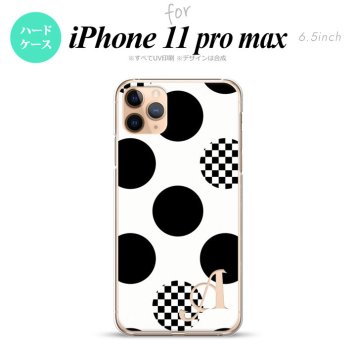 iPhone11ProMax iPhone11pro max スマホケース ハードケース 水玉 A 白 黒 +アルファベット メンズ レディース nk-i11pm-1112i