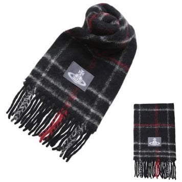 ヴィヴィアンウエストウッド マフラー Vivienne Westwood CHUNKY CHECK 8103014F-W01MO-N401 ユニセックス BLACK ブラック チェック柄