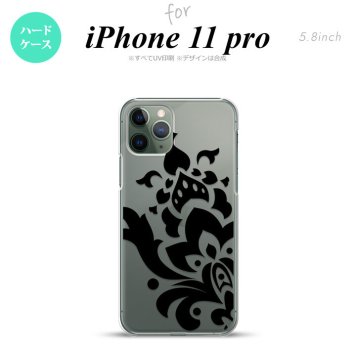 iPhone11Pro iPhone11 Pro スマホケース ハードケース ダマスク C 黒 メンズ レディース nk-i11p-1029