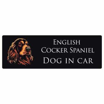 ドッグ カーステッカー イラスト付 Dog in Car イングリッシュコッカースパニエル Aタイプ セーフティサイン 犬種別 長方形 20x6.7cm シール リア あおり運転対策 Dog Sticker 屋外 屋内 防水 かわいい おしゃれ 安全対策 カーサイン