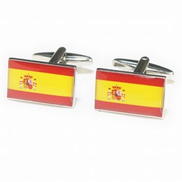 鎌倉カフス工房 スペイン国旗 カフスボタン・カフリンクス メンズ  ew138 結婚式 旦那 プレゼント ギフト 彼氏 父の日 誕生日プレゼント