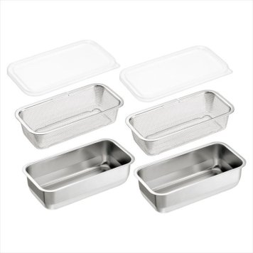 燕熟の技 バット1/3サイズ2個セット（ザル･蓋付）　 YB-800  内祝 内祝い お祝 御祝 記念品 出産内祝い プレゼント 快気祝い 粗供養 引出物
