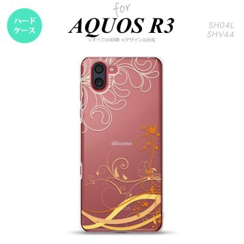 SH-04L SHV44 R3 AQUOS R3 スマホケース カバー 草 ボタニカル オレンジ nk-r3-1625