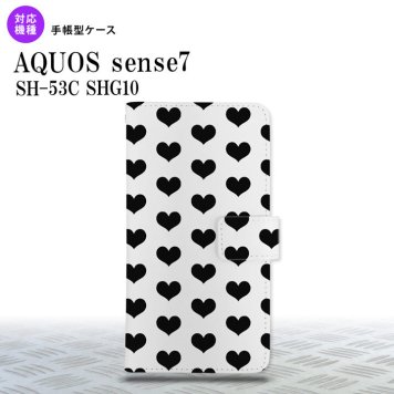 sense7 sense7 手帳型スマホケース カバー ハート 黒 2022年 11月発売 nk-004s-sens7-dr015