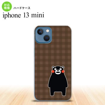 iPhone13mini iPhone13 mini ケース ハードケース くまモン チェック 茶  nk-i13m-km14