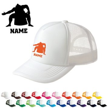 力士/名入れメッシュキャップ スポーツシルエット名入れ  部活 卒団記念品 チームウェア お揃い 記念 クラブ【ネコポス発送不可】【evm】