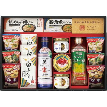味香門和膳 アマノフーズ＆キッコーマン和食詰合せ [26-7164-069] MKD-50B しょうゆ 混ぜごはんの素 フリーズドライ みそ汁 白子のり ずわいがに キャノーラ油 詰め合わせ セット 常温 保存食 お返し 内祝い ギフト