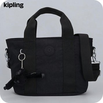 キプリング トートバッグ レディース ブランド Kipling ミンタ ロゴ ワンポイント 無地 2WAY KI7541-P39 Black Noir 黒