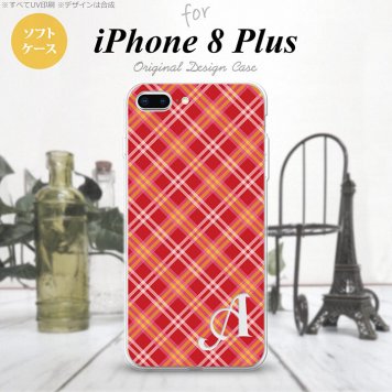 【iPhone8Plus】【スマホケース/スマホカバー】【アイフォン8プラス】iPhone8Plus スマホケース ケース アイフォン8プラス イニシャル チェックA 赤 nk-ip8p-tp431ini【メール便送料無料】