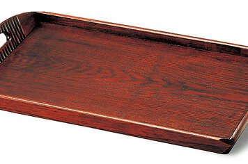 15.0木彫長手盆　拭漆（Ｒ） インテリア 漆器 盆 カタログギフト 景品 粗品