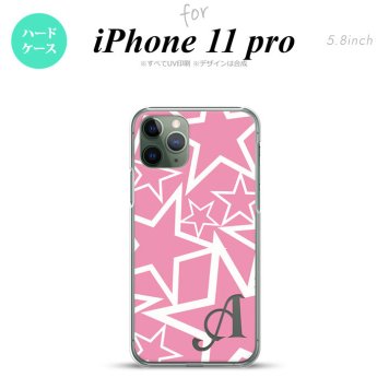 iPhone11Pro iPhone11 Pro スマホケース ハードケース 星 ピンク 白 +アルファベット メンズ レディース nk-i11p-1118i