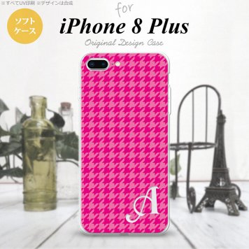 【iPhone8Plus】【スマホケース/スマホカバー】【アイフォン8プラス】iPhone8Plus スマホケース ケース アイフォン8プラス イニシャル 千鳥柄 ピンク nk-ip8p-tp901ini【メール便送料無料】