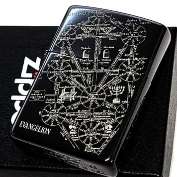 ZIPPO 新世紀エヴァンゲリオン 生命の樹 ジッポ ライター Tree of Life 限定 かっこいい マイクロレーザー彫刻 シリアルナンバー入り ブラック チタンコーティング アニメ おしゃれ メンズ レディース プレゼント ギフト