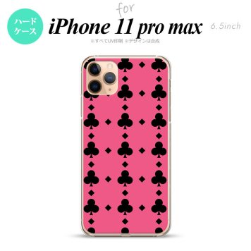 iPhone11ProMax iPhone11pro max スマホケース ハードケース トランプ クラブ ピンク 黒 メンズ レディース nk-i11pm-532