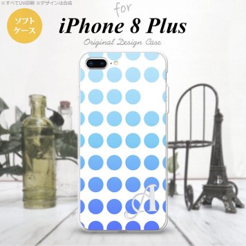 【iPhone8Plus】【スマホケース/スマホカバー】【アイフォン8プラス】iPhone8Plus スマホケース ケース アイフォン8プラス イニシャル 水玉 青 nk-ip8p-tp1376ini【メール便送料無料】