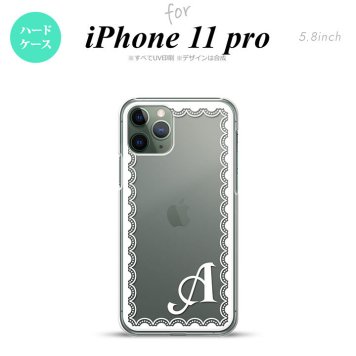 iPhone11Pro iPhone11 Pro スマホケース ハードケース レース 白 +アルファベット メンズ レディース nk-i11p-361i