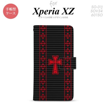 【手帳型 スマホ カバー ケース】【SO01J】【エクスペリア XZ 】手帳型 ケース SO-01J スマホ カバー XPERIA XZ エクスペリア ゴシック 黒×赤 nk-004s-so01j-dr1010【メール便送料無料】