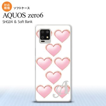SHG04 SHG04 ZERO6 AQUOS zero6 スマホケース ソフトケース ハート C 白 +アルファベット メンズ レディース nk-zero6-tp175i
