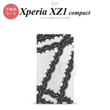 【手帳型 スマホ カバー ケース】【SO02K】【エクスペリア XZ1】手帳型 ケース SO-02K スマホ カバー Xperia XZ1 Compact エクスペリア レースB 黒 nk-004s-so02k-dr1100【メール便送料無料】