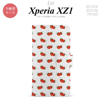 【手帳型 スマホ カバー ケース】【SO01K】【エクスペリア XZ1】手帳型 ケース SO-01K スマホ カバー Xperia XZ1 エクスペリア 苺・イチゴ nk-004s-so01k-dr045【メール便送料無料】