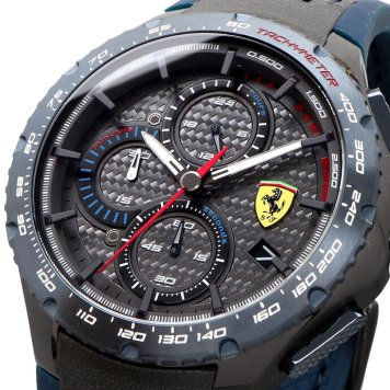 Scuderia Ferrari 腕時計 スクーデリア フェラーリ 時計 ウォッチ ピスタ クロノグラフ Pista Chronograph メンズ ブラック×ブルー 0830735 海外モデル [並行輸入品] 誕生日 プレゼント ギフト 入学祝い 社会人 新生活 母の日 父の日