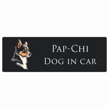 ドッグ カーステッカー イラスト付 Dog in Car パピチワ Bタイプ セーフティサイン 犬種別 長方形 20x6.7cm シール リア あおり運転対策 Dog Sticker 屋外 屋内 防水 かわいい おしゃれ 安全対策 カーサイン
