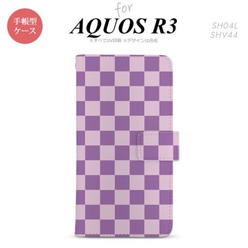 SH-04L/SHV44 AQUOS R3 手帳型スマホケース カバー スクエア ピンク 紫  nk-004s-r3-dr768
