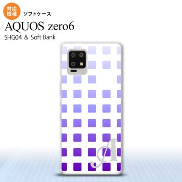 SHG04 SHG04 ZERO6 AQUOS zero6 スマホケース ソフトケース スクエア ドット 紫 +アルファベット メンズ レディース nk-zero6-tp1362i