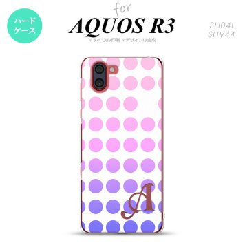 SH-04L SHV44 R3 AQUOS R3 スマホケース カバー 水玉 ピンク +アルファベット nk-r3-1374i