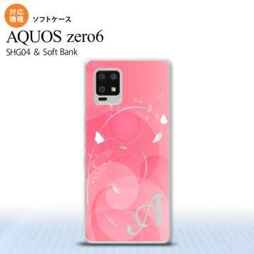 SHG04 SHG04 ZERO6 AQUOS zero6 スマホケース ソフトケース バタフライ 蝶 A ピンク +アルファベット メンズ レディース nk-zero6-tp202i