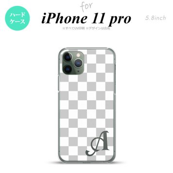 iPhone11Pro iPhone11 Pro スマホケース ハードケース スクエア 白 グレー +アルファベット メンズ レディース nk-i11p-134i