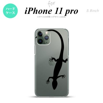 iPhone11Pro iPhone11 Pro スマホケース ハードケース トカゲ クリア 黒 メンズ レディース nk-i11p-508