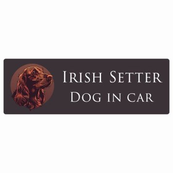 ドッグ カーステッカー イラスト付 Dog in Car アイリッシュセター Bタイプ セーフティサイン 犬種別 長方形 15x5cm シール リア あおり運転対策 Dog Sticker 屋外 屋内 防水 かわいい おしゃれ 安全対策 カーサイン