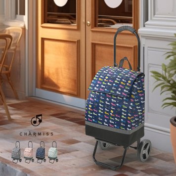 CHARMISS シャルミス ショッピングカート ネコ柄[キャリーカート 保冷バッグ 買い物 カート お買い物 スーパー ショッピングキャリー ショッピングキャリーカート 2輪 キャリーオン できる 保冷 バッグ]