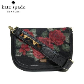 ケイト・スペード アウトレット kate spade ショルダーバッグ WKRU5381-001 ローズ キャンバス×レザー ハラコ×レオパード柄ストラップ 斜め掛け rae / seeley lane / black(001)：ブラック