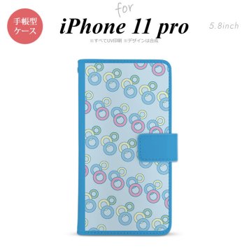 iPhone11Pro iPhone11 Pro 手帳型スマホケース カバー 丸 青  nk-004s-i11p-dr1663