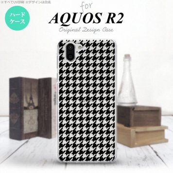 AQUOS R2 アクオス アール2 SH-03K SHV42 専用 スマホケース カバー ハードケース 千鳥柄 黒クリア nk-r2-915[スマホ,スマホケース,スマホカバー,ケース,カバー,ジャケット]