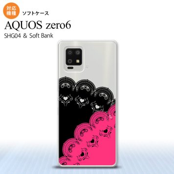 SHG04 SHG04 ZERO6 AQUOS zero6 スマホケース ソフトケース レース B 黒 ピンク メンズ レディース nk-zero6-tp728