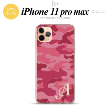 iPhone11ProMax iPhone11pro max スマホケース ソフトケース ウッドランド 迷彩 A ピンク +アルファベット メンズ レディース nk-i11pm-tp1147i